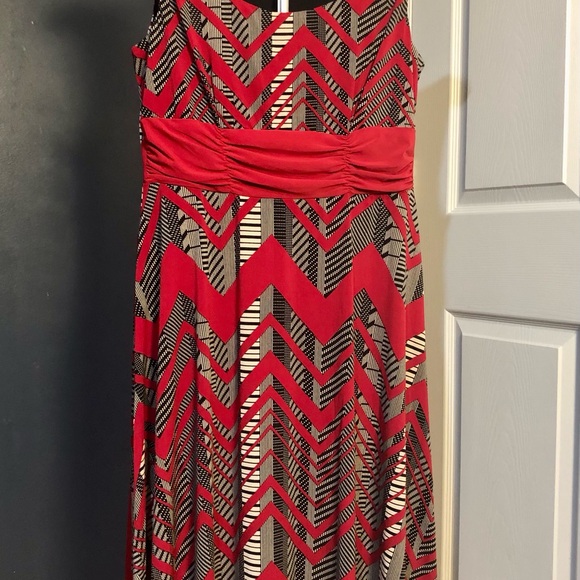 Perceptions Chevron Pattern Dress with Red Jacket size L - Picture 2 of 8